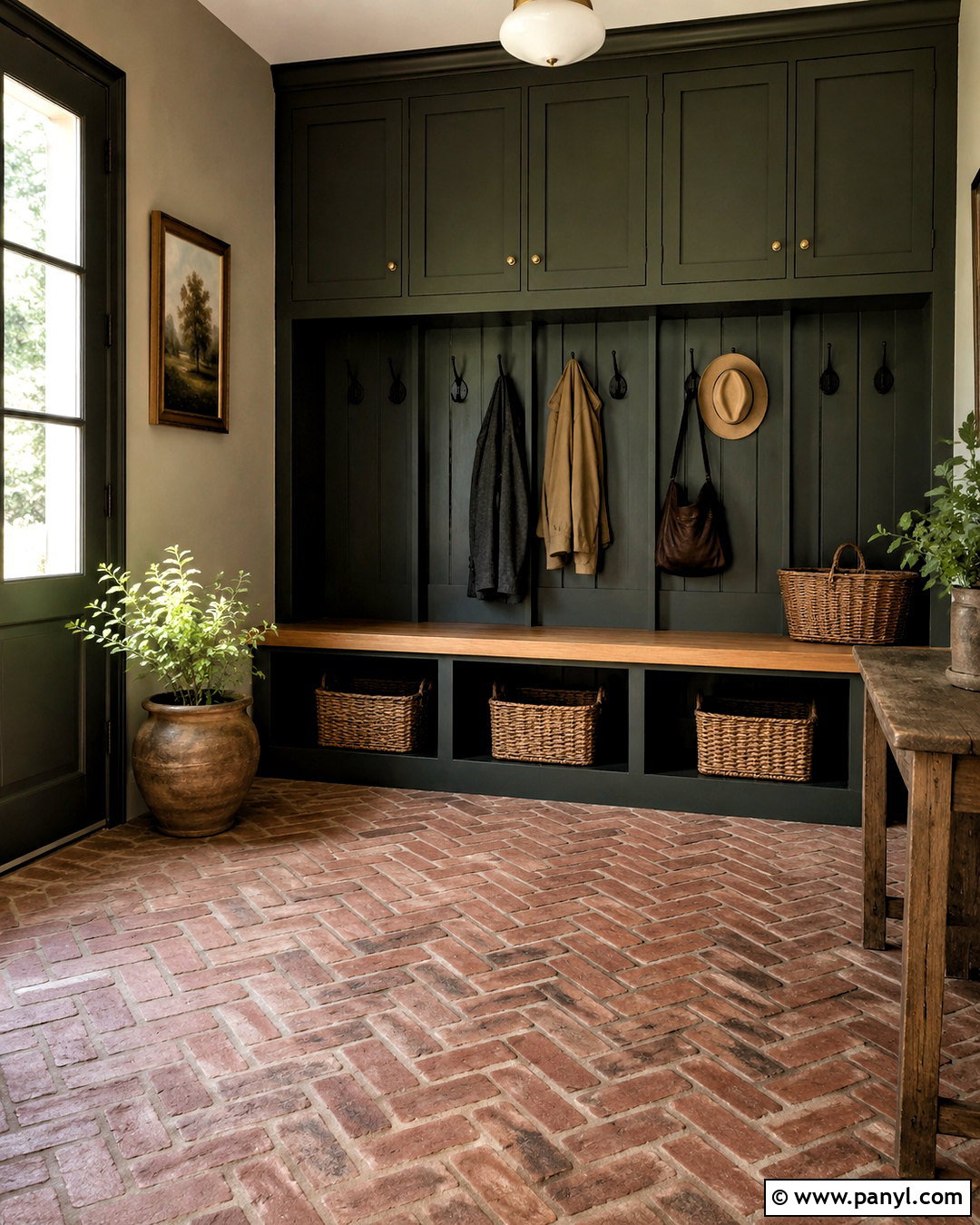 Moody Mudroom With Brick Floor - 20 moody mudroom ideas