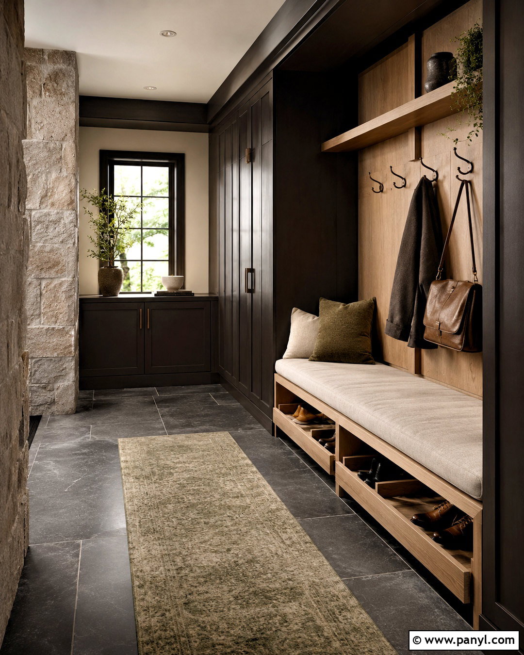 Moody Mudroom With Natural Stone - 20 moody mudroom ideas