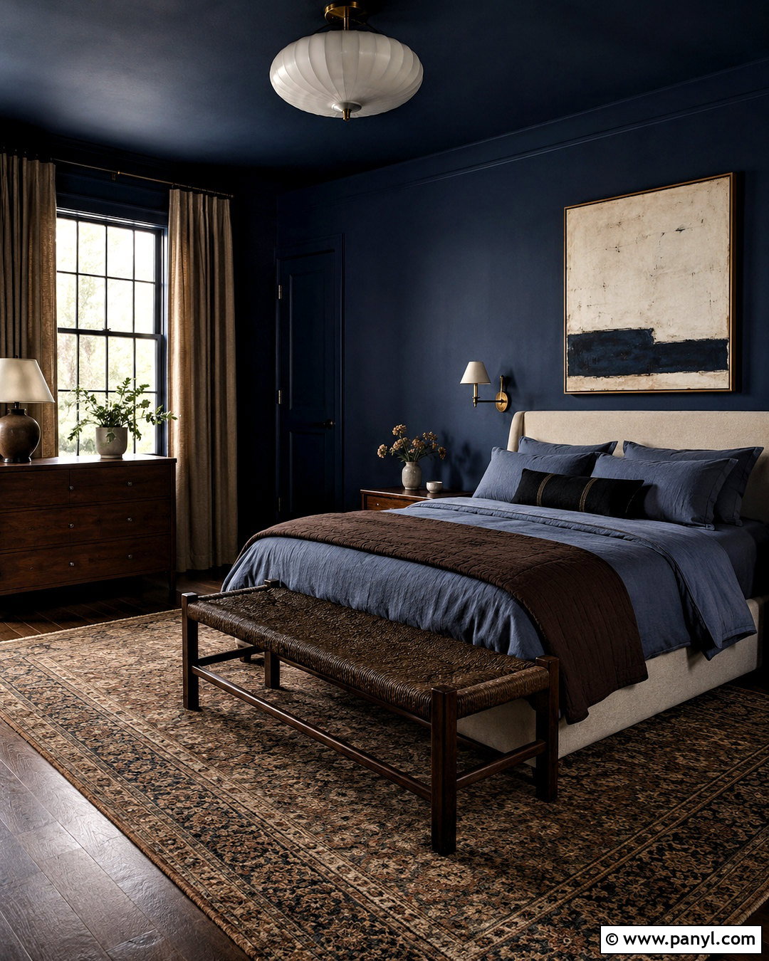 Moody Navy Bedroom - 20 moody rooms inspiration ideas