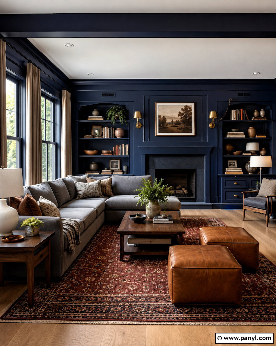 Moody Navy Living Room - 20 moody house interiors