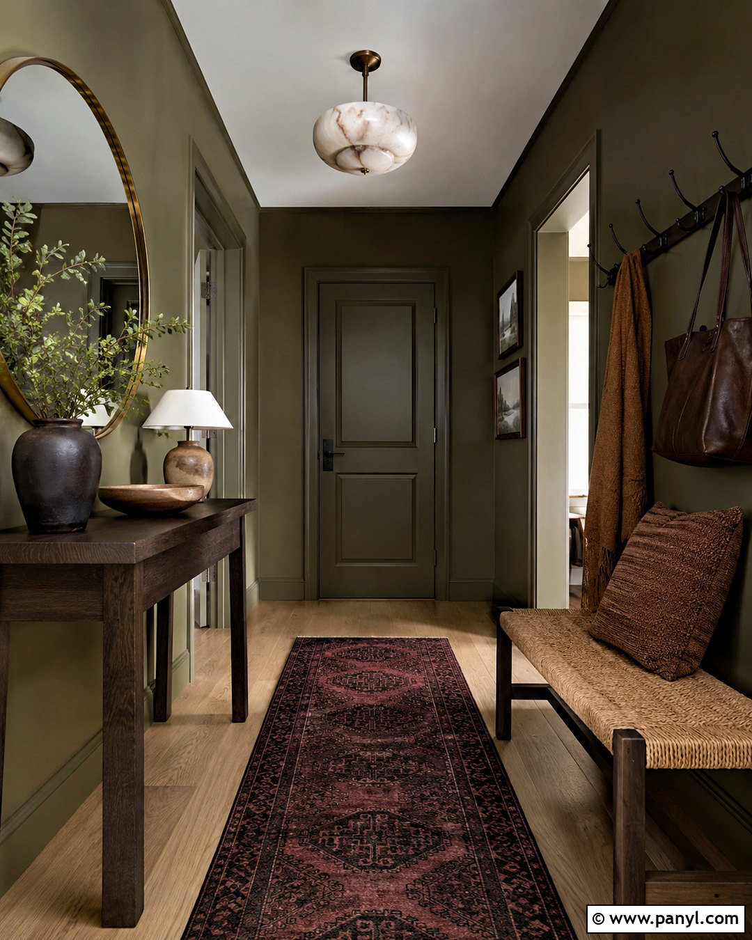 Moody Olive Entryway - 20 moody rooms inspiration ideas