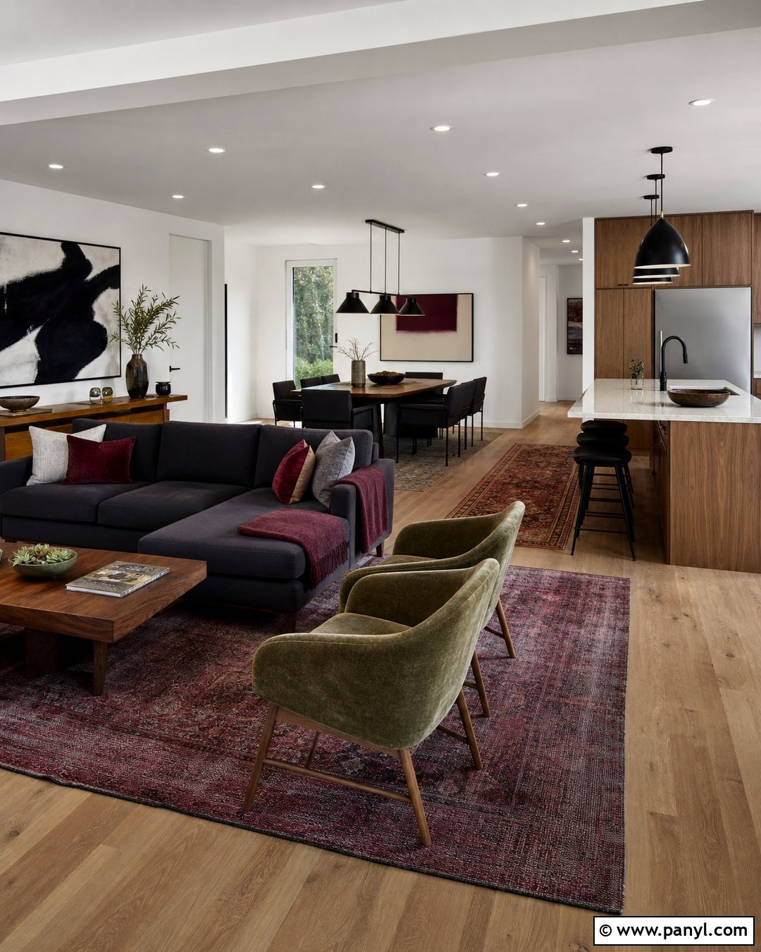 Moody Open Plan Room With White Walls - 25 Moody With White Walls