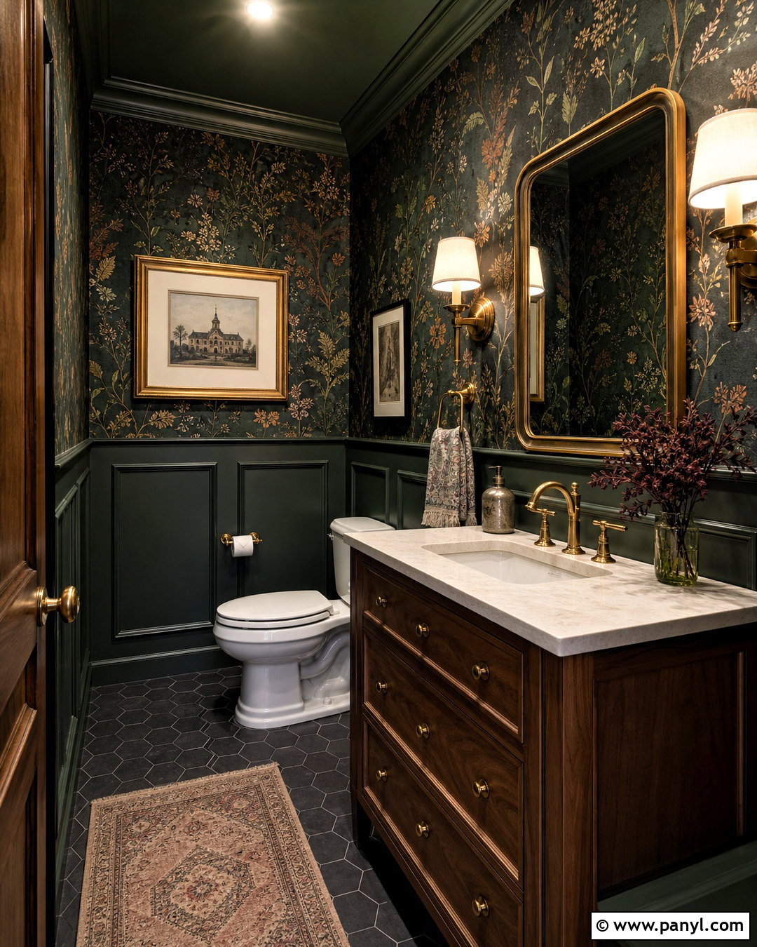 Moody Powder Bathroom - 20 bathroom decor ideas