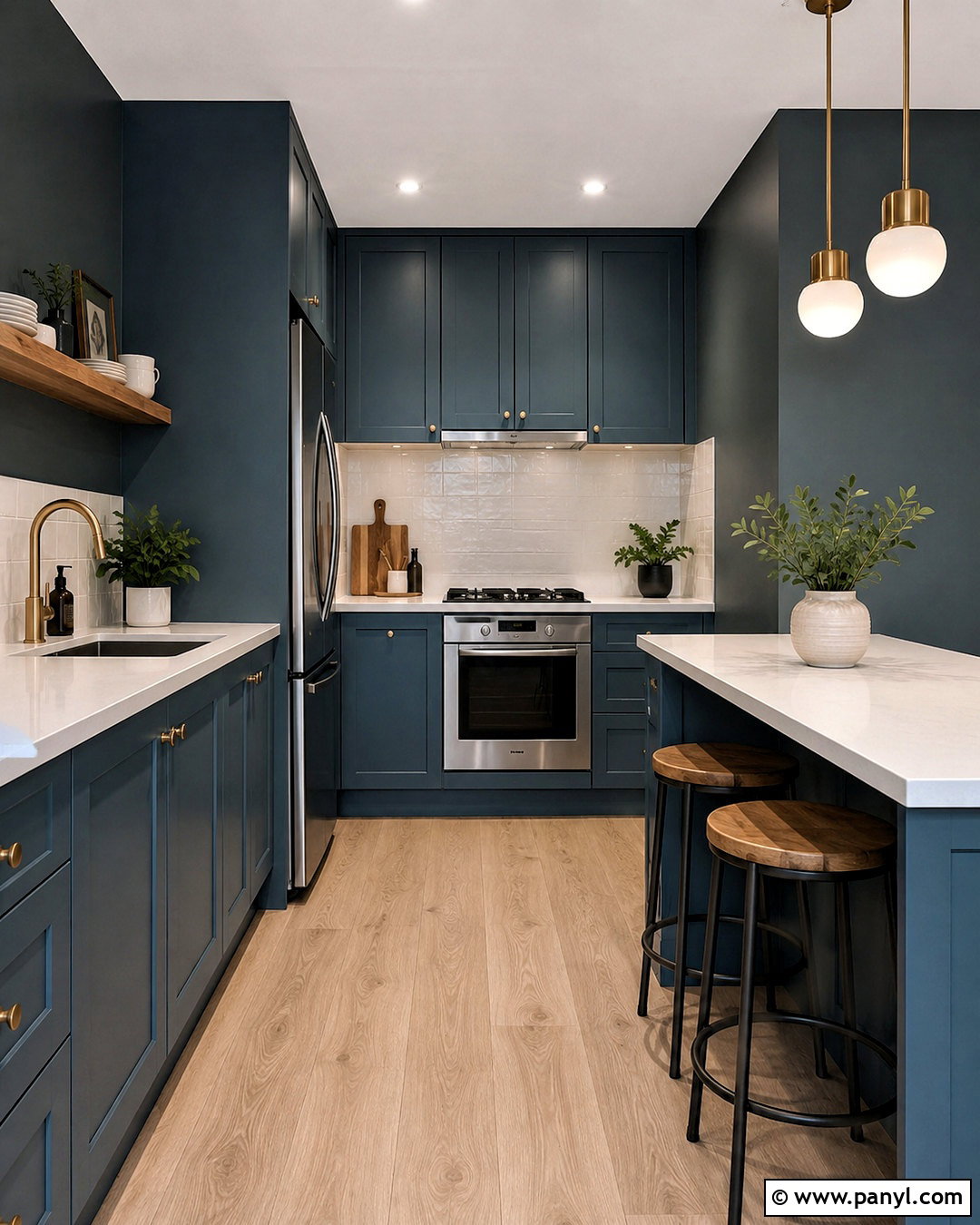 Moody Small Kitchen With Light Counters - 20 moody kitchen ideas