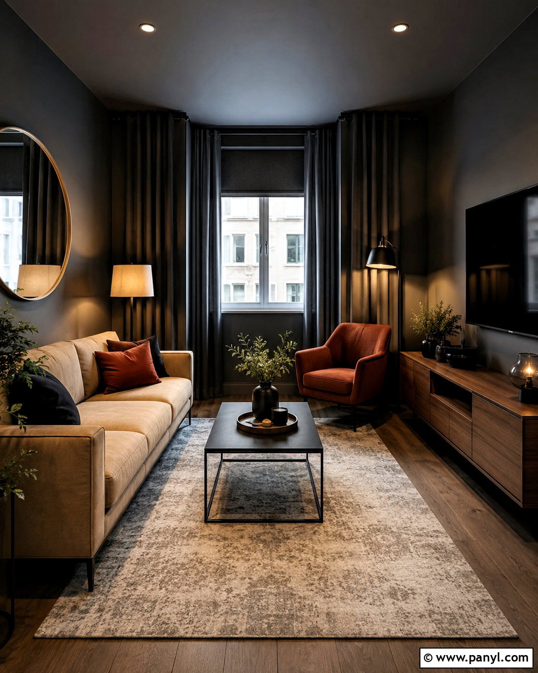 Moody Small Living Room - 20 moody rooms inspiration ideas