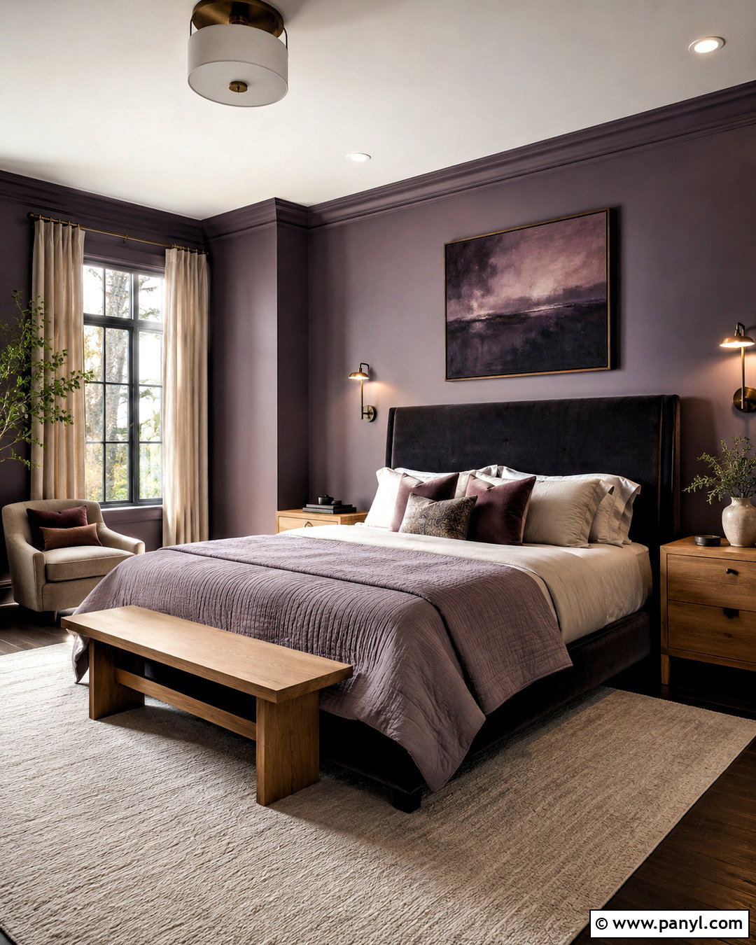 Moody Smoky Purple Bedroom - 20 moody color palette home ideas