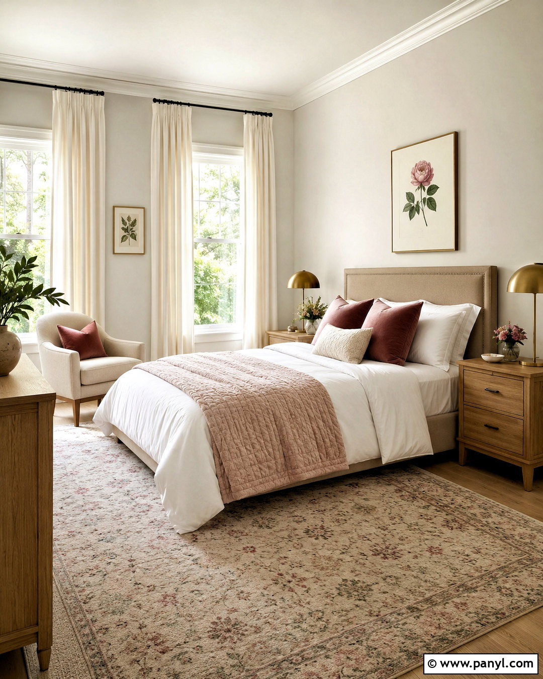 Morning Glory Bedroom With Blush Pink - 40 Morning Glory Colour On Wall Ideas