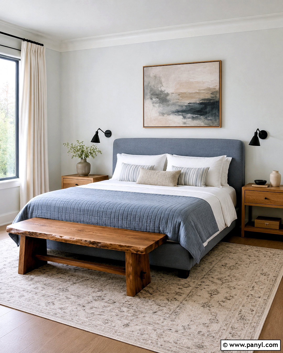 Morning Glory Bedroom With Dusty Blue - 40 Morning Glory Colour On Wall Ideas