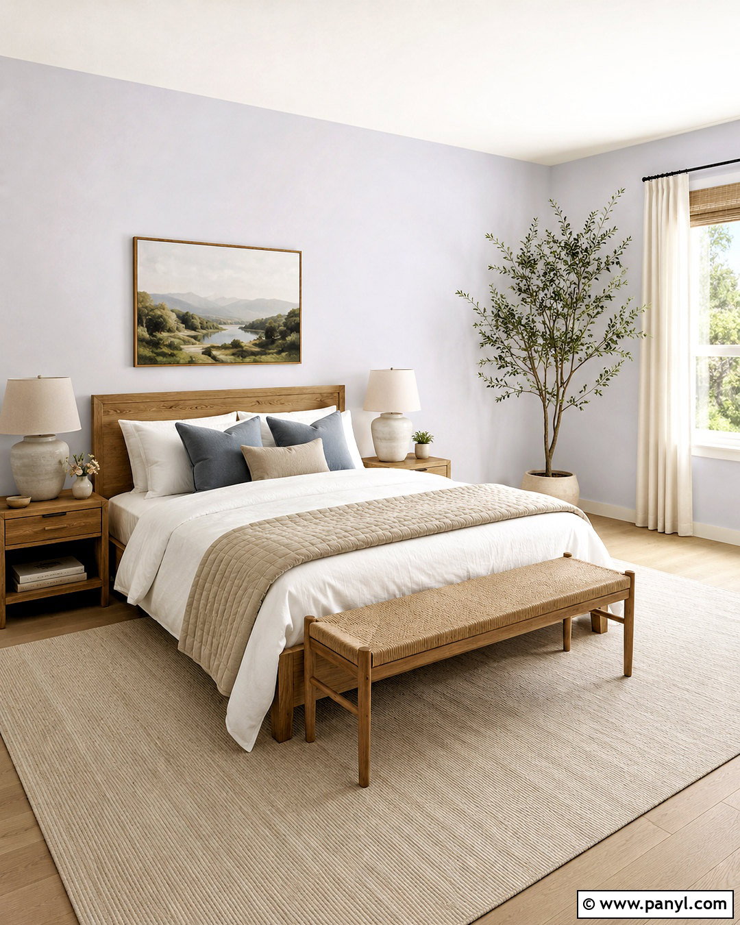 Morning Glory Bedroom With Oak Furniture - 40 Morning Glory Colour On Wall Ideas