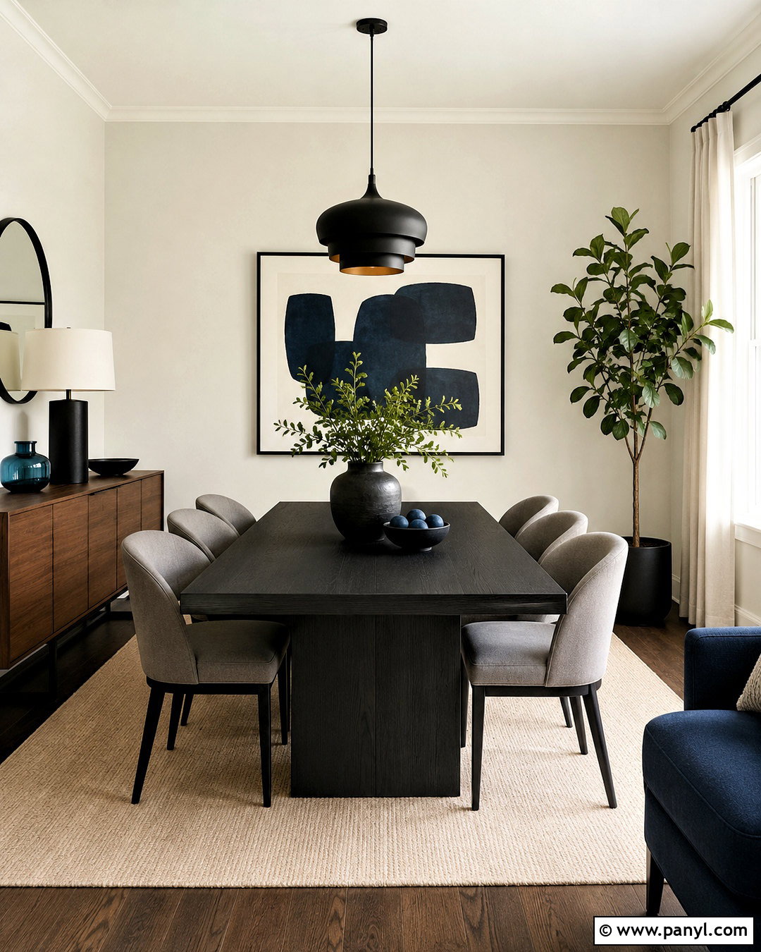Morning Glory Dining Room With Charcoal - 40 Morning Glory Colour On Wall Ideas