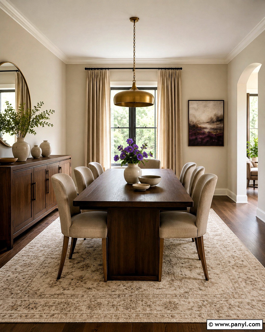Morning Glory Dining Room With Dark Wood - 20 morning glory asian paints