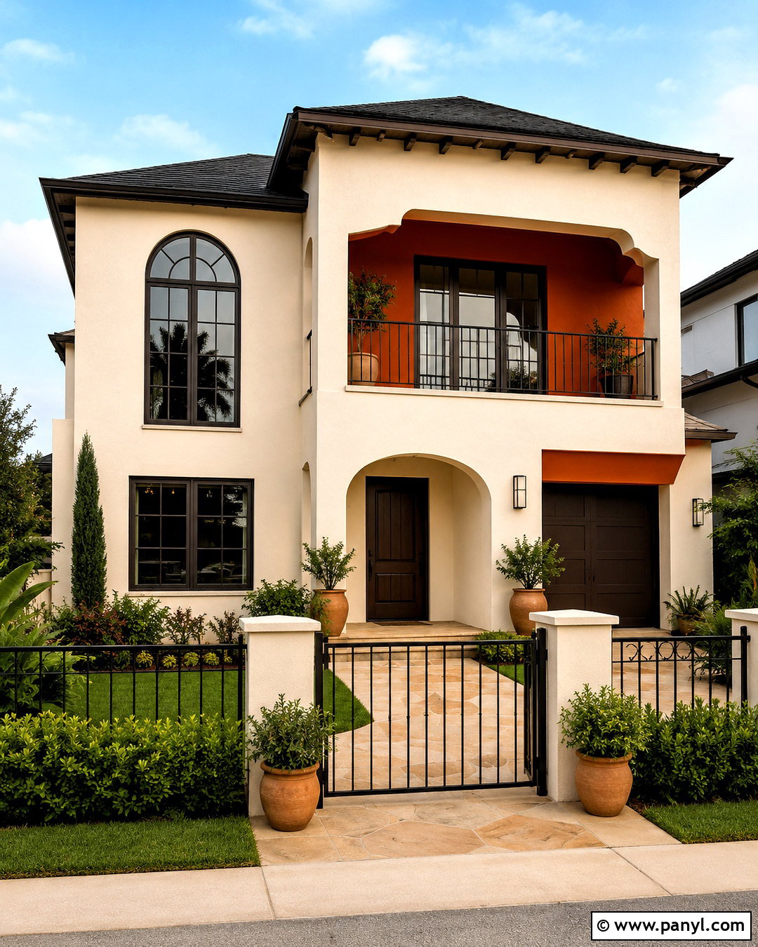 Morning Glory Exterior With Deep Orange Accents - 20 morning glory asian paints