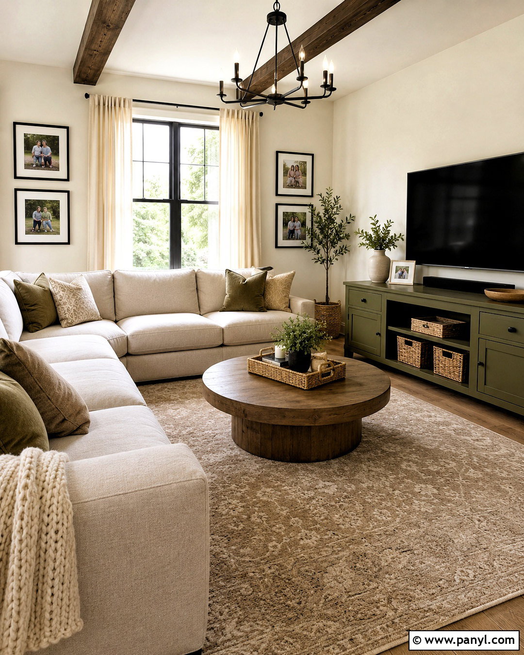 Morning Glory Family Room With Olive Green - 20 morning glory asian paints
