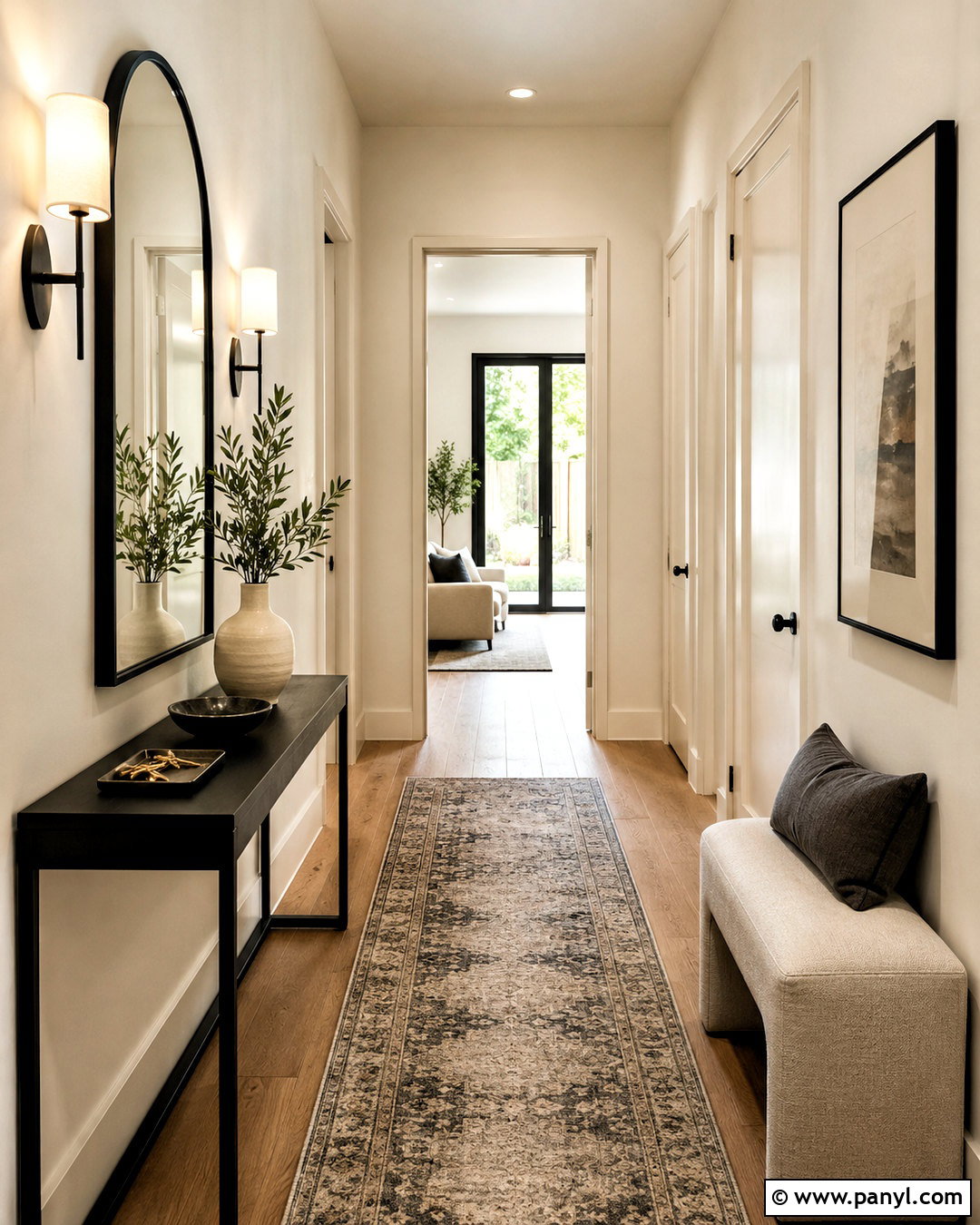 Morning Glory Hallway With Black Accents - 20 morning glory asian paints