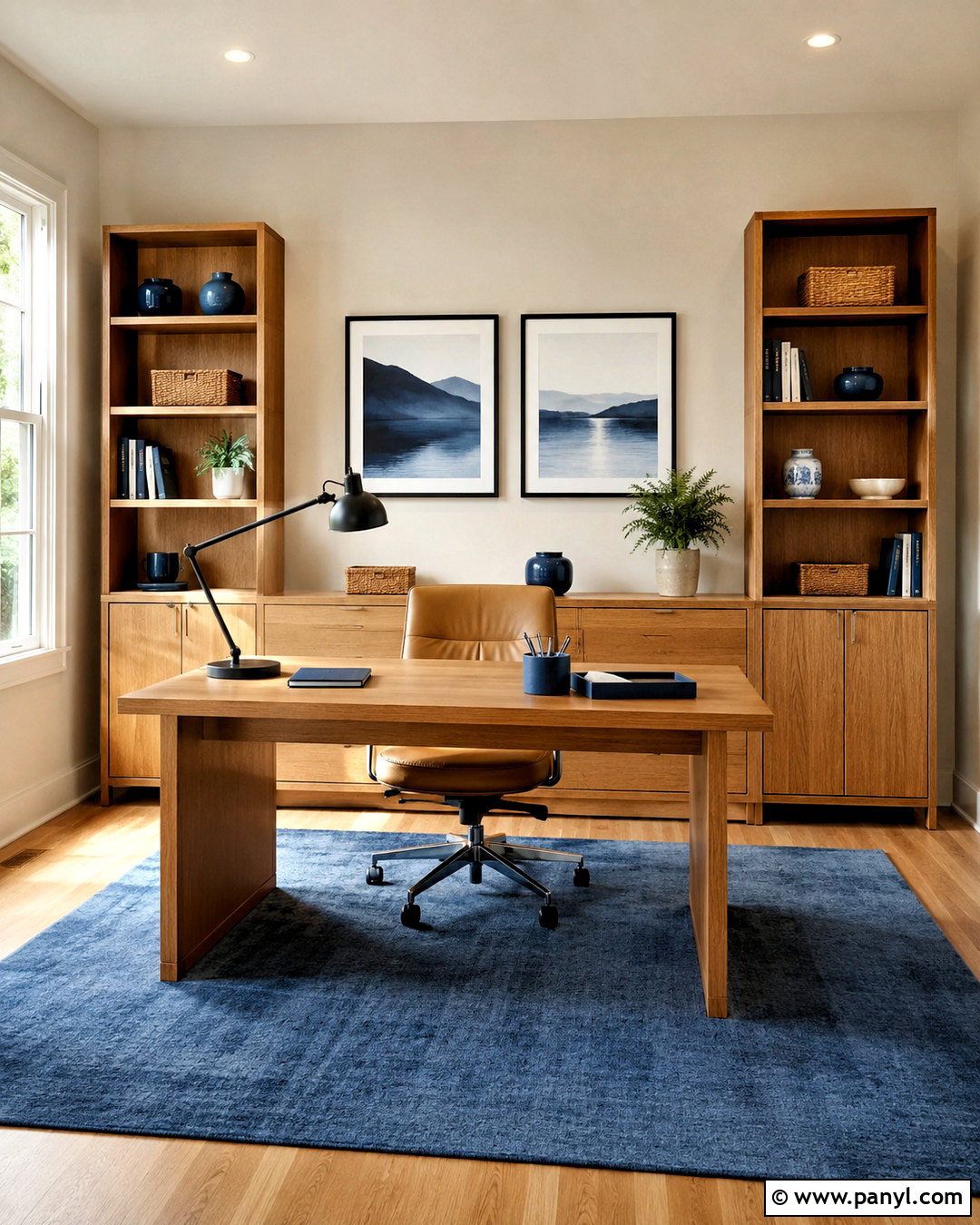 Morning Glory Home Office With Oak Furniture - 20 morning glory asian paints