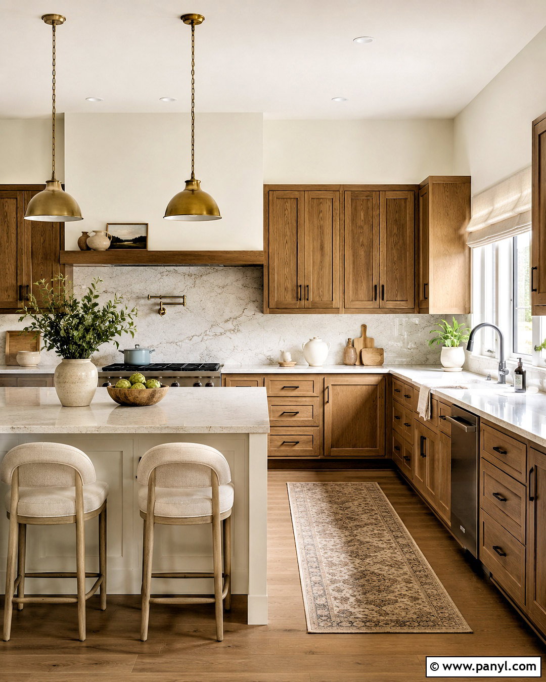 Morning Glory Kitchen With Wood Cabinets - 40 Morning Glory Colour On Wall Ideas