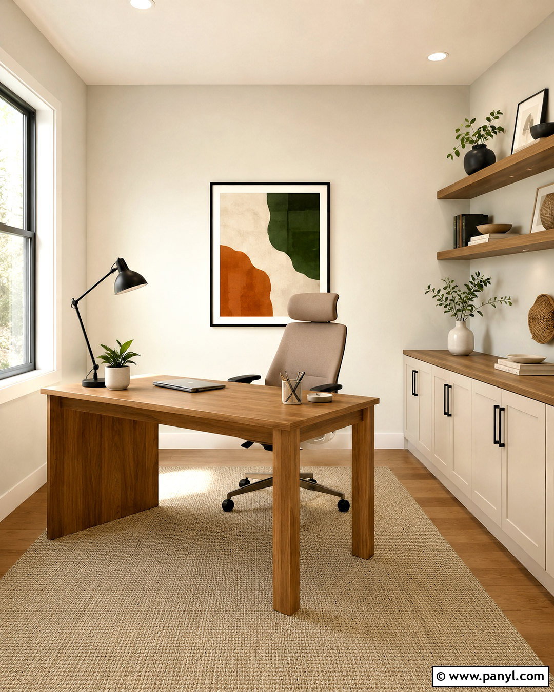 Morning Glory Walls In A Home Office - 40 Morning Glory Colour On Wall Ideas