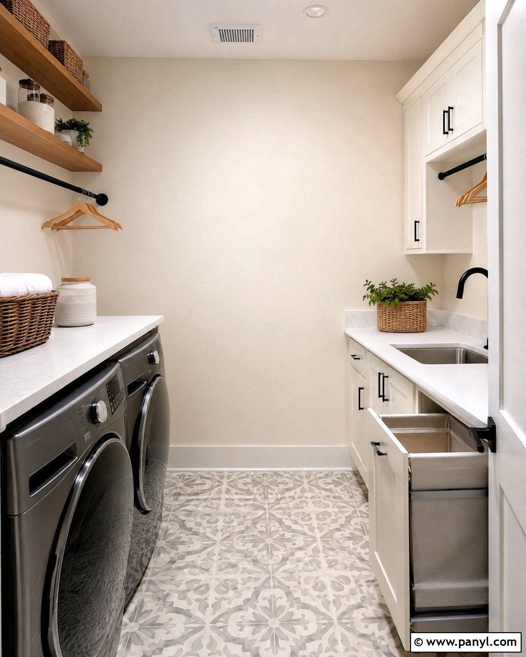 Morning Glory Walls In A Laundry Room - 40 Morning Glory Colour On Wall Ideas