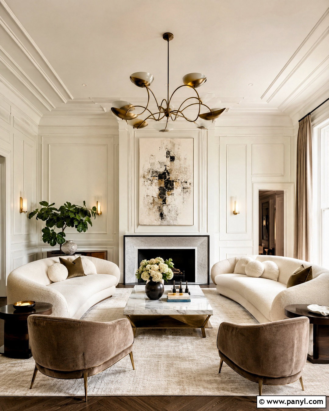 Morning Glory Walls In A Luxury Living Room - 40 Morning Glory Colour On Wall Ideas