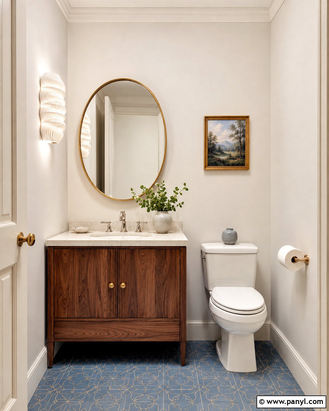 Morning Glory Walls In A Powder Room - 40 Morning Glory Colour On Wall Ideas