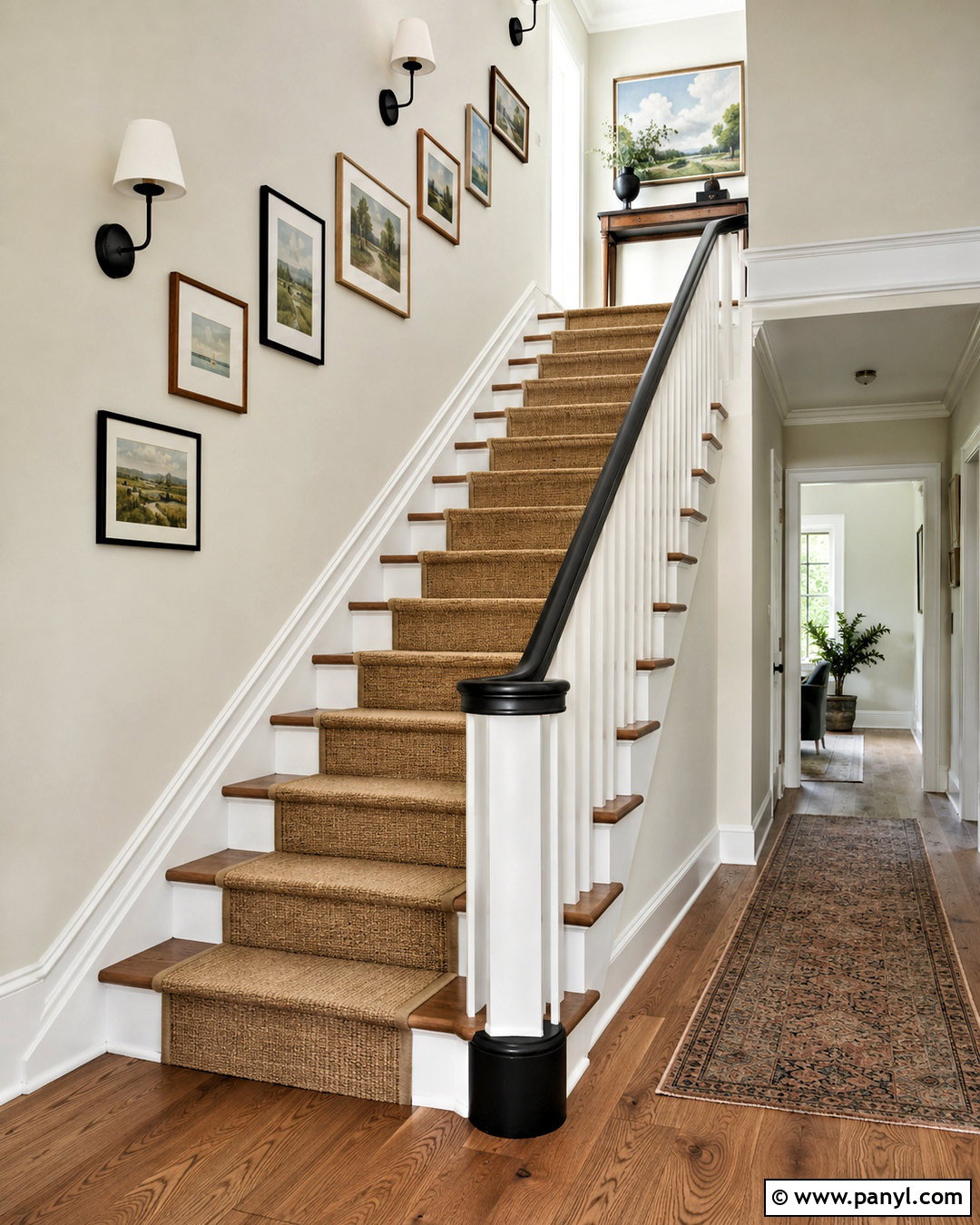 Morning Glory Walls On A Stairway - 40 Morning Glory Colour On Wall Ideas
