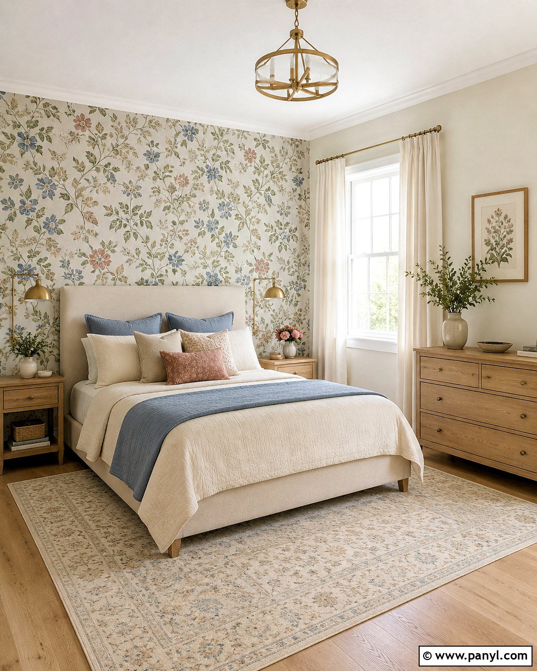 Morning Glory Walls With Floral Wallpaper - 40 Morning Glory Colour On Wall Ideas