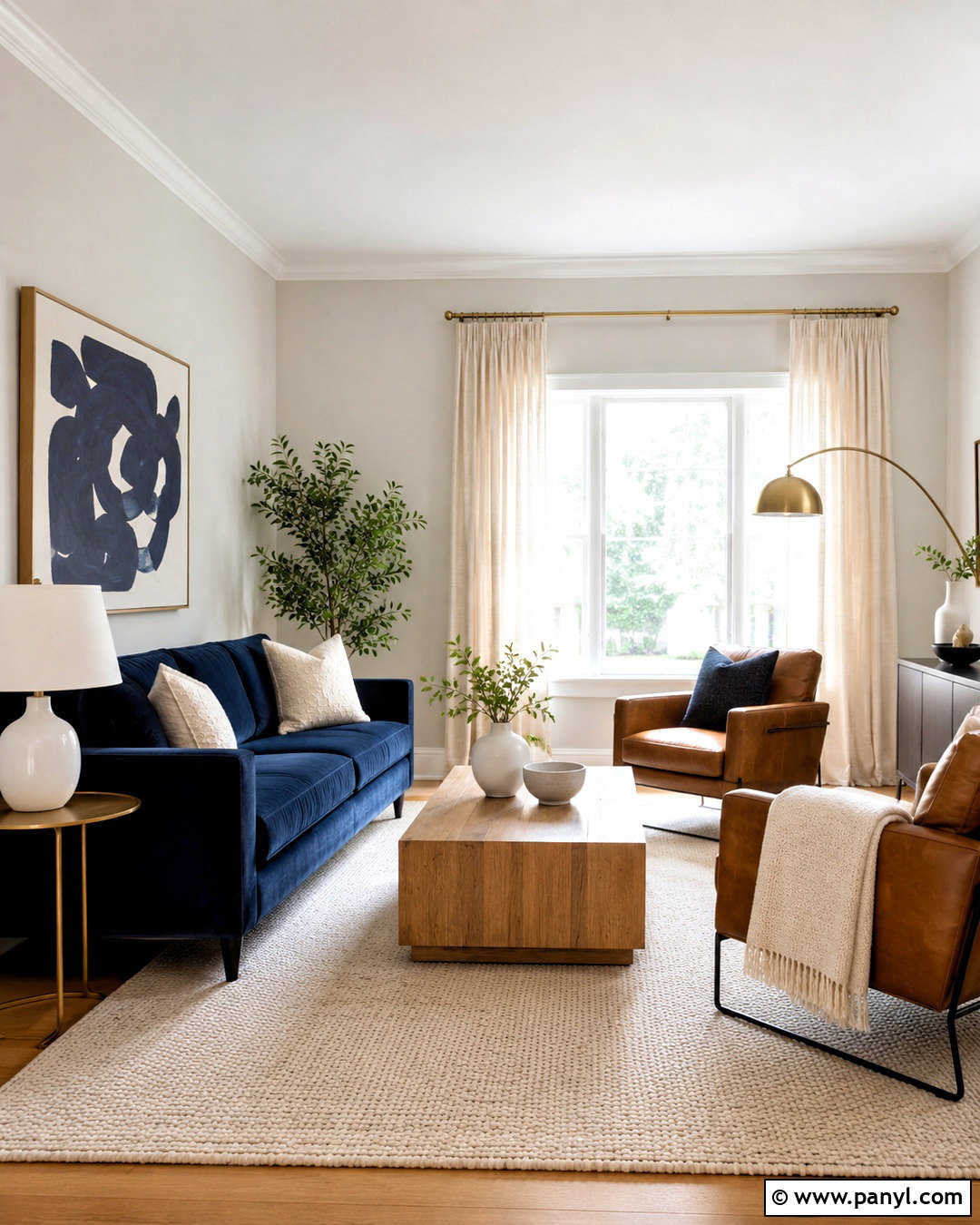Morning Glory Walls With Navy Blue - 40 Morning Glory Colour On Wall Ideas