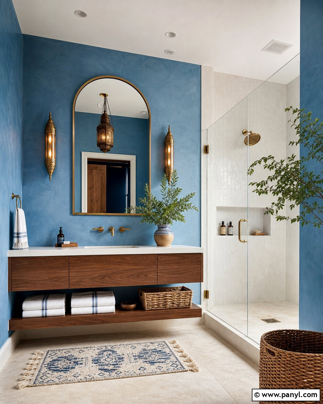 Moroccan Blue Bathroom Walls - 20 Morocco Blue Walls