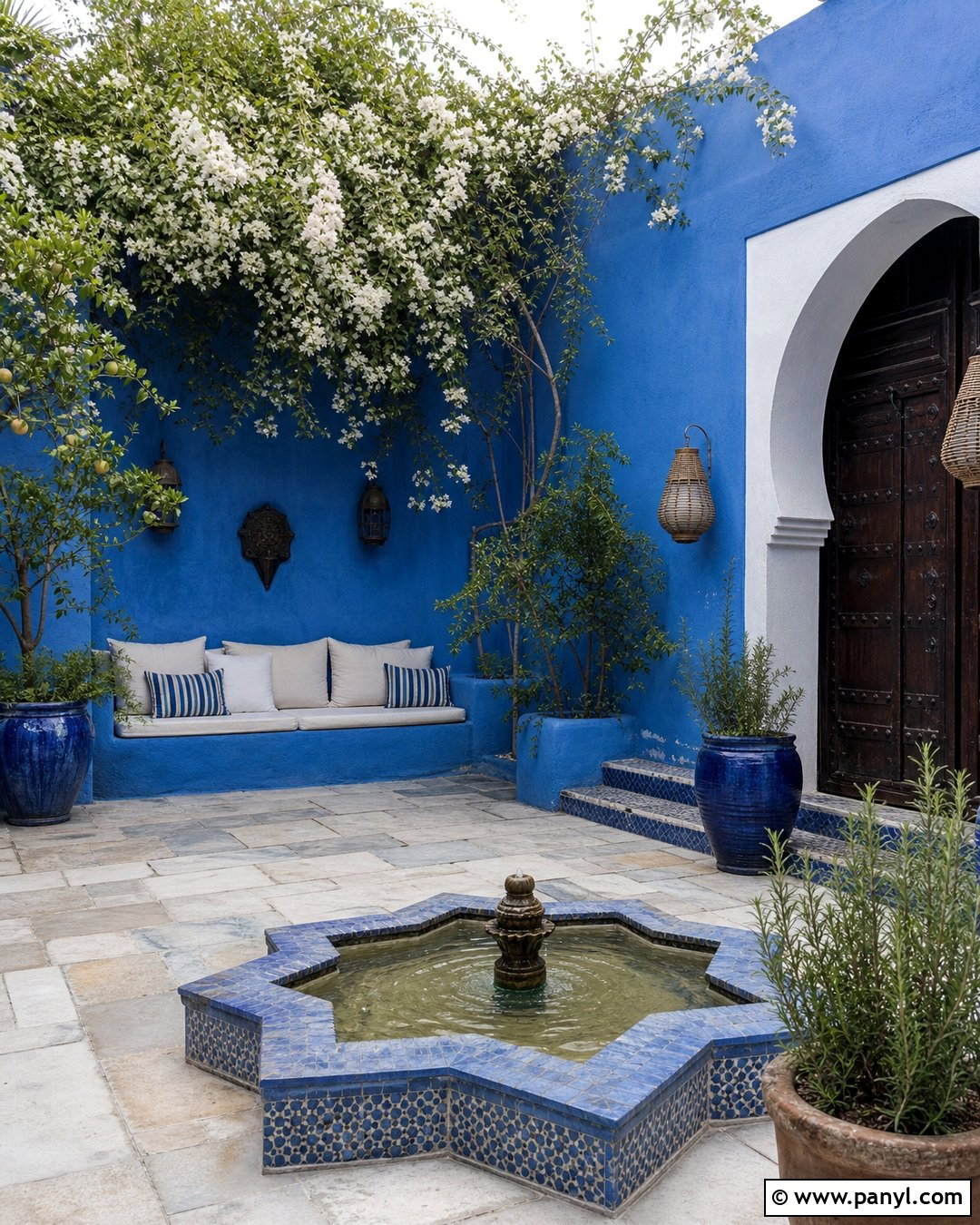 Moroccan Blue Courtyard Walls - 20 Morocco Blue Walls