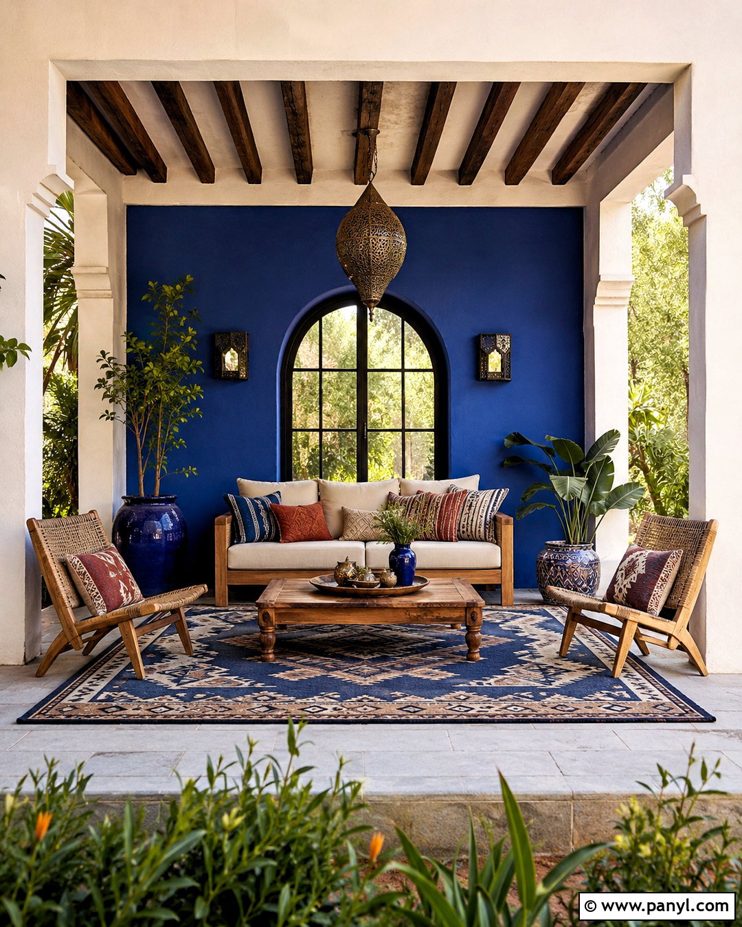 Moroccan Blue Covered Porch - 20 moroccan blue ideas