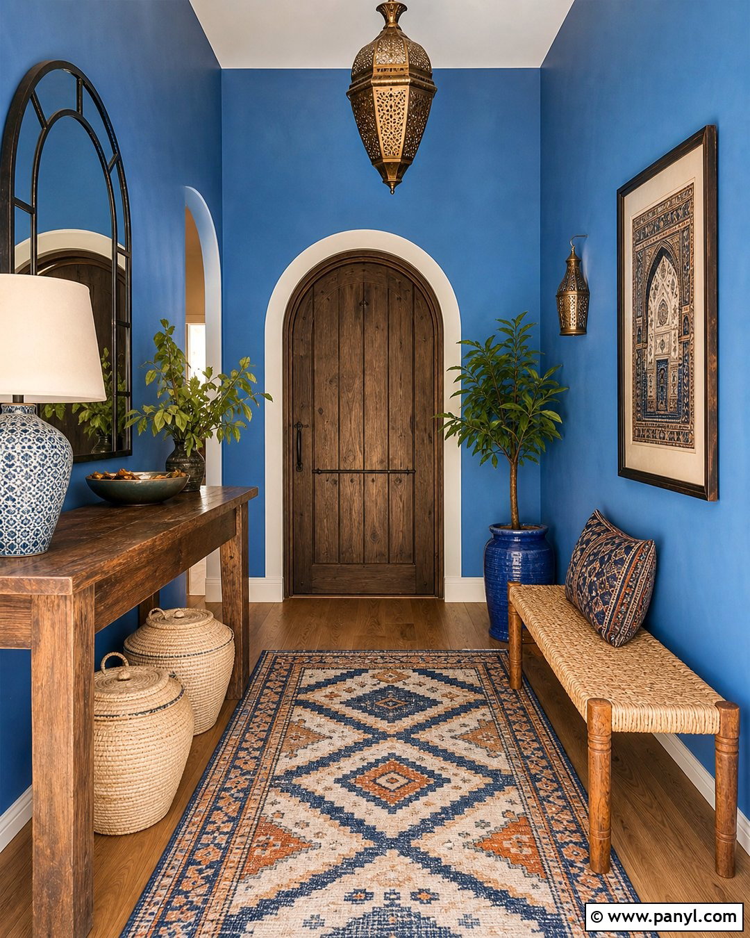 Moroccan Blue Entryway Walls - 20 Morocco Blue Walls