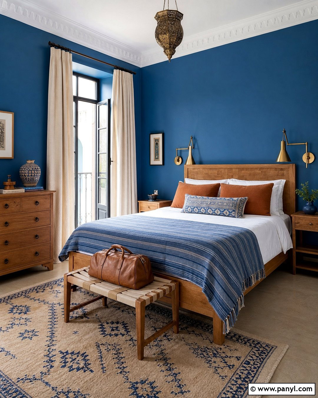 Moroccan Blue Guest Room Walls - 20 Morocco Blue Walls