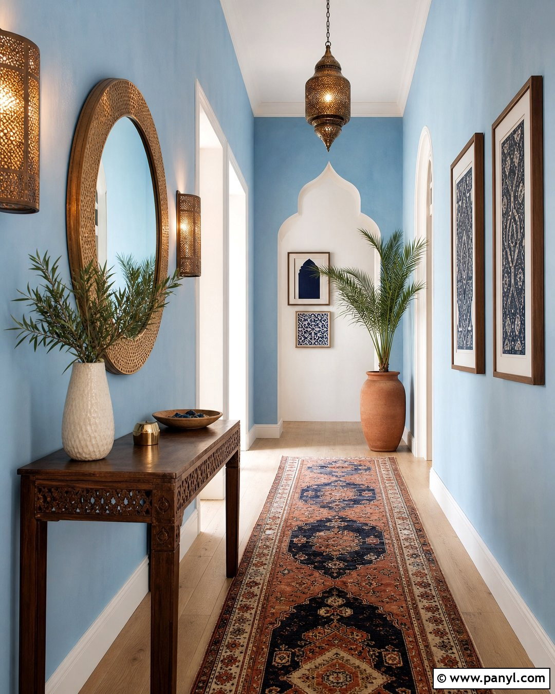 Moroccan Blue Hallway Walls - 20 Morocco Blue Walls