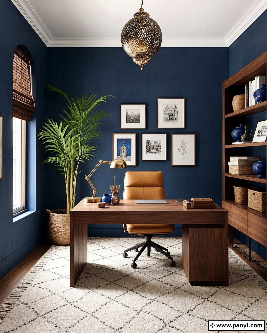Moroccan Blue Home Office Walls - 20 Morocco Blue Walls