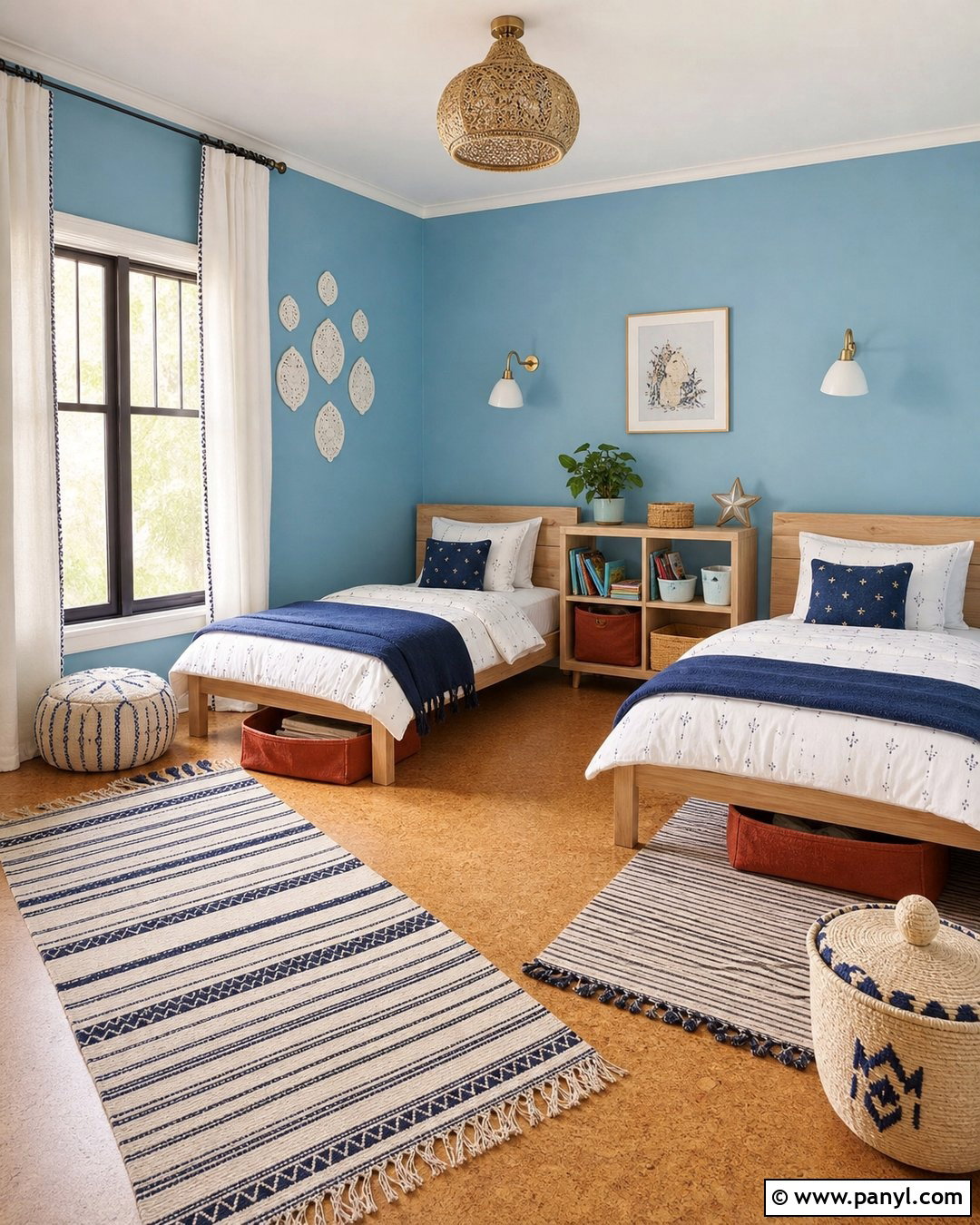 Moroccan Blue Kids Room Walls - 20 Morocco Blue Walls