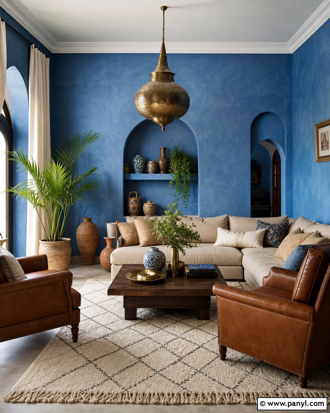 Moroccan Blue Living Room Walls - 20 Morocco Blue Walls