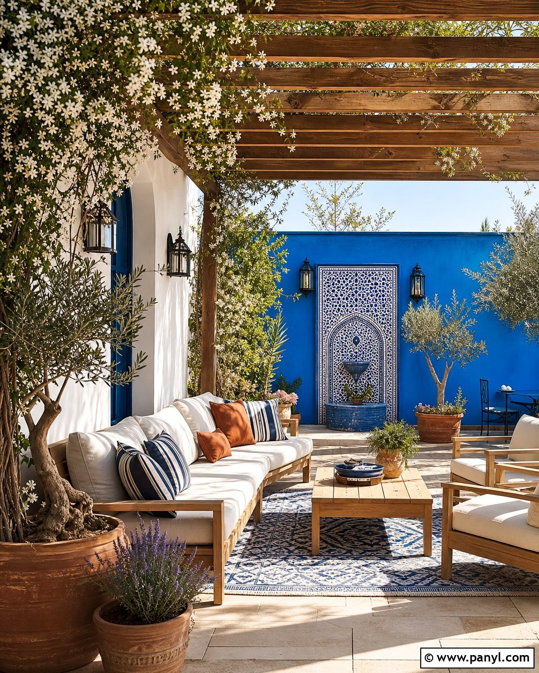 Moroccan Blue Patio Walls - 20 Morocco Blue Walls