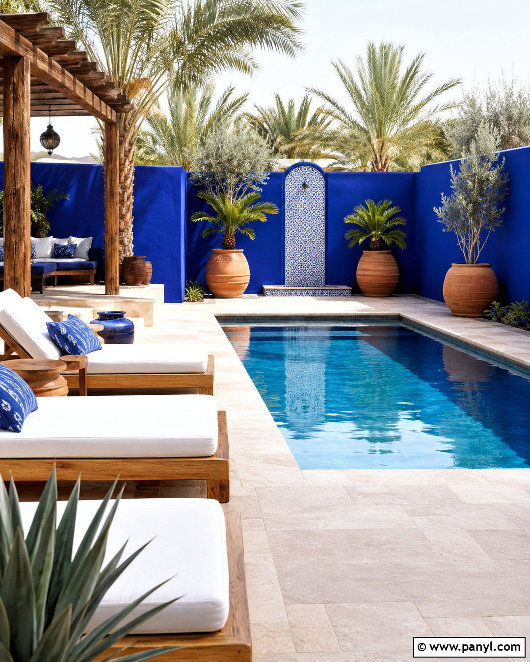 Moroccan Blue Pool Area - 20 moroccan blue ideas