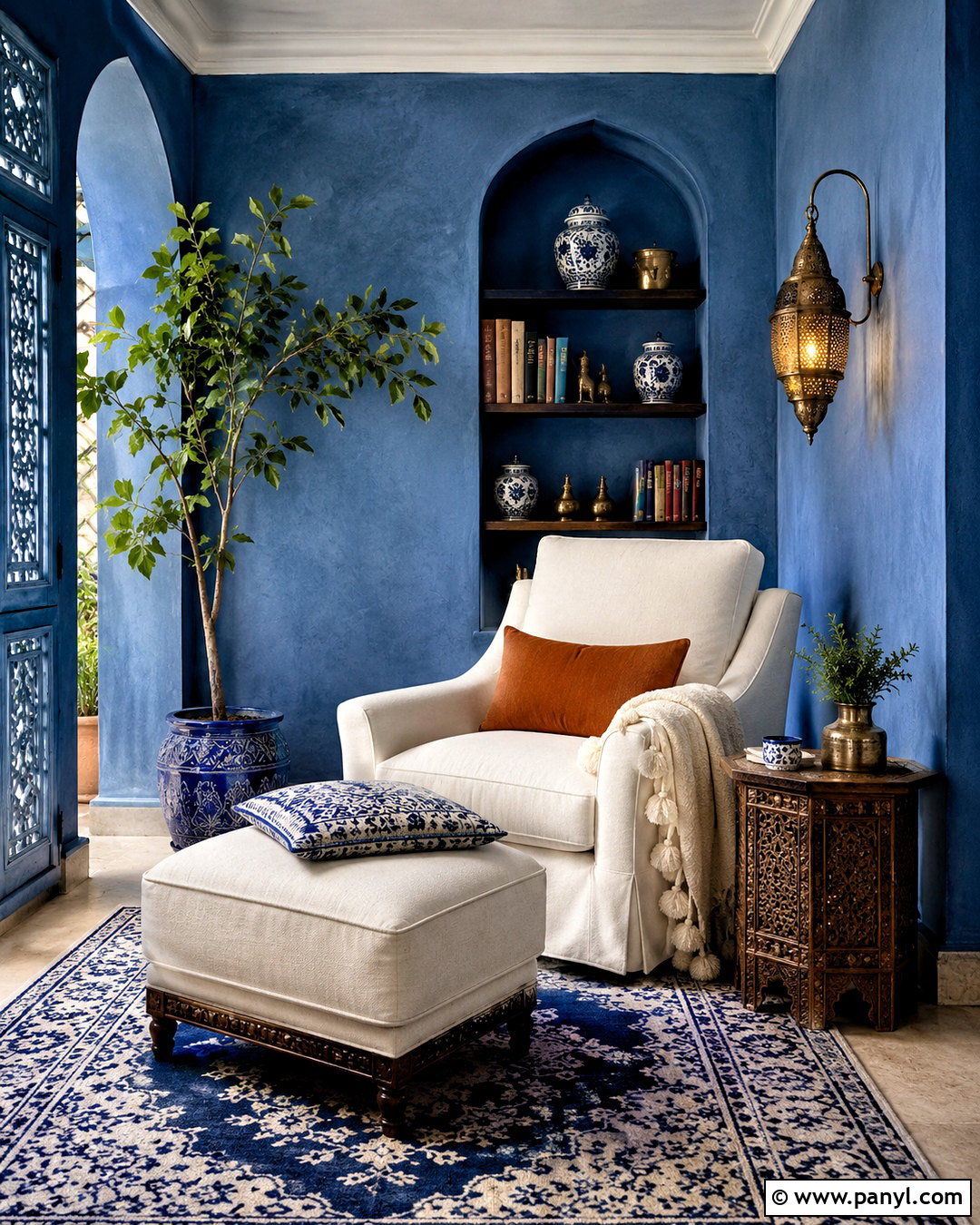 Moroccan Blue Reading Nook - 20 moroccan blue ideas