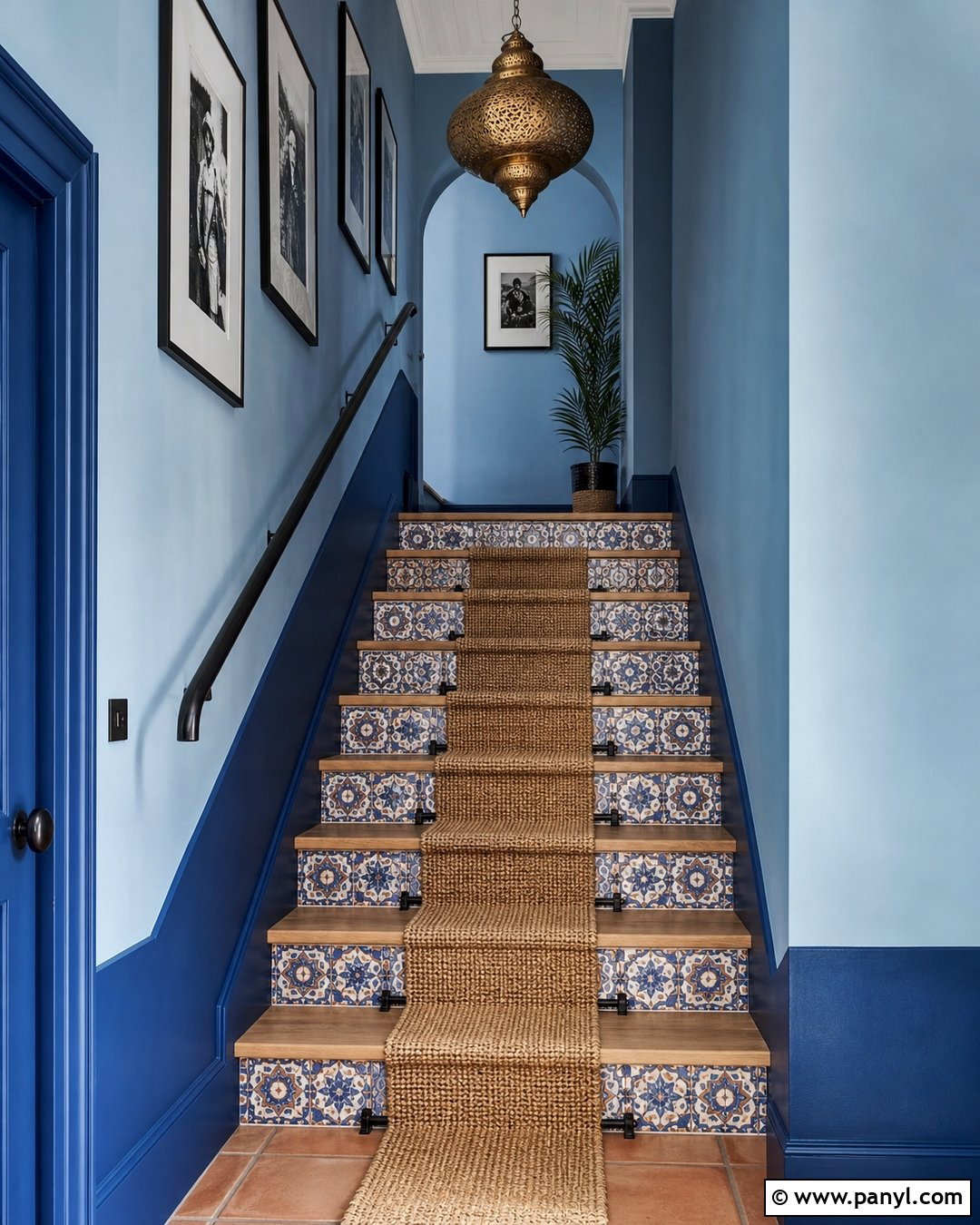 Moroccan Blue Staircase Walls - 20 Morocco Blue Walls