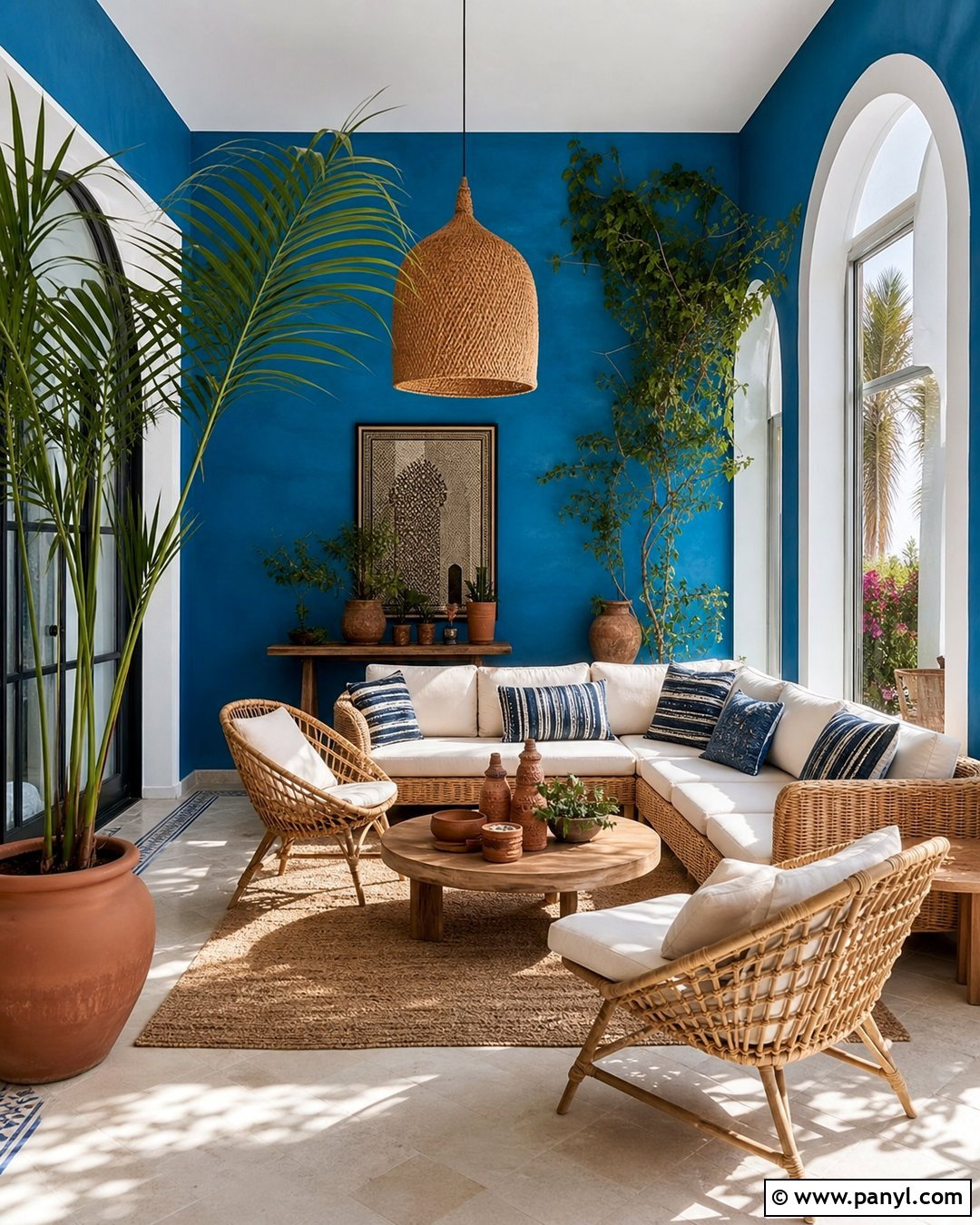 Moroccan Blue Sunroom Walls - 20 Morocco Blue Walls