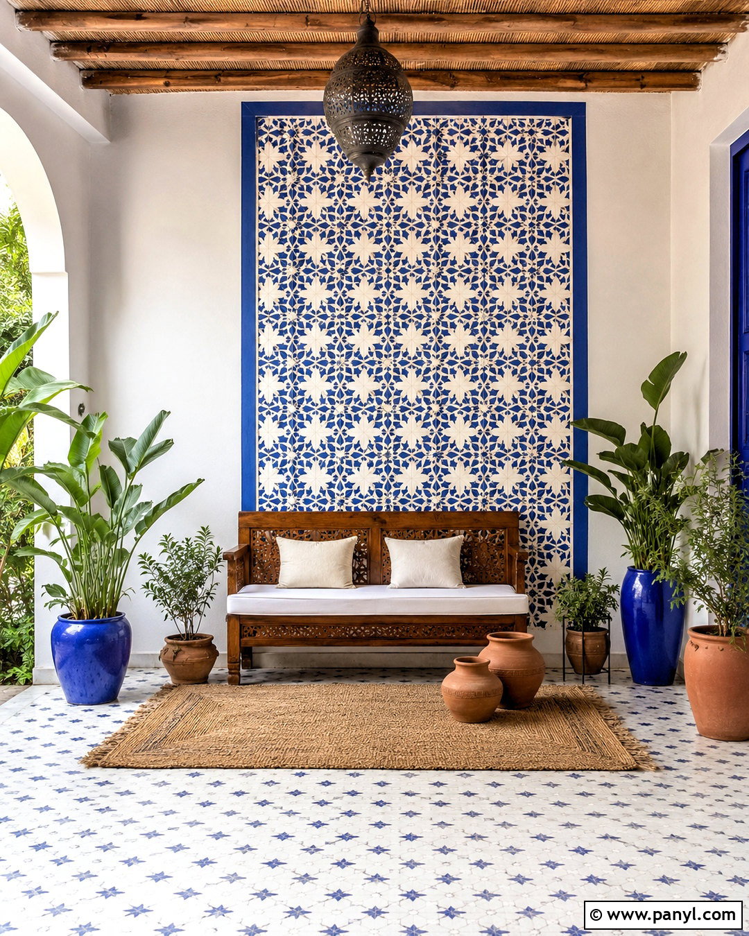 Moroccan Outdoor Wall Stencil - 20 outdoor wall painting ideas