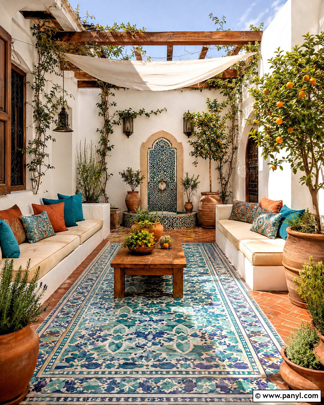 Moroccan Print Courtyard - 20 moroccan print ideas