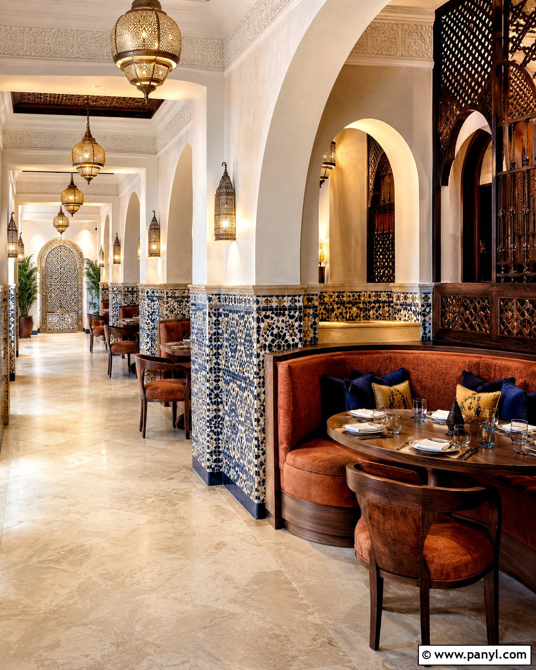 Moroccan Restaurant With Arched Booths - 20 moroccan restaurant interior ideas