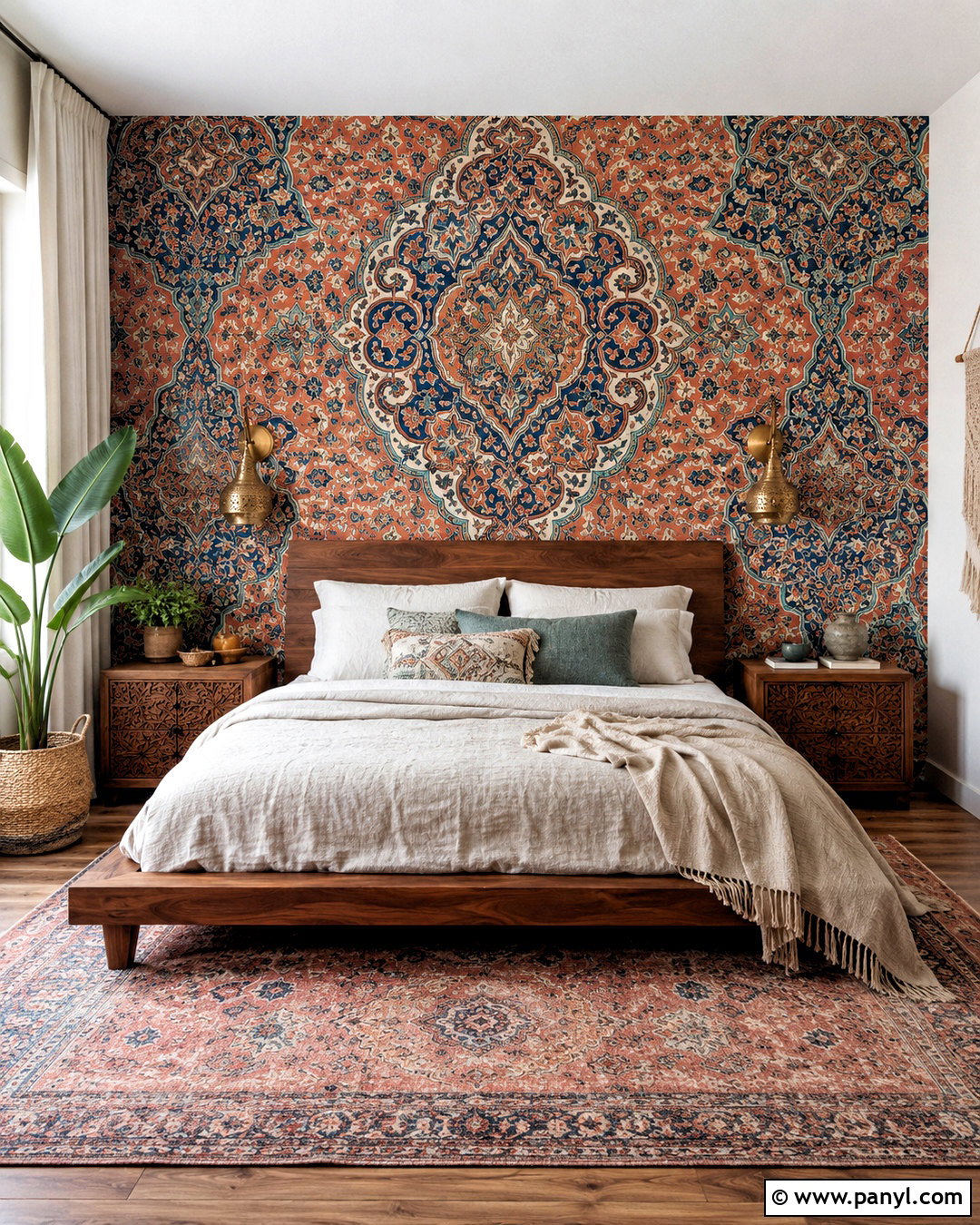Moroccan Wallpaper Boho Accent Wall - 20 boho accent wall ideas