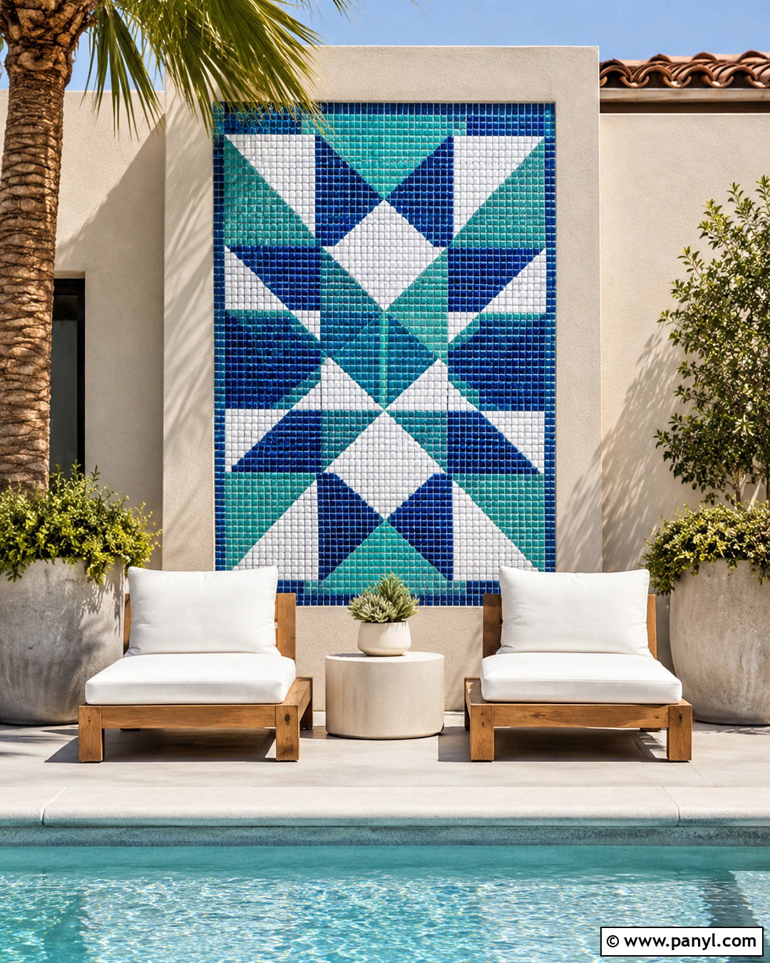 Mosaic Outdoor Feature Wall - 20 outdoor feature wall ideas