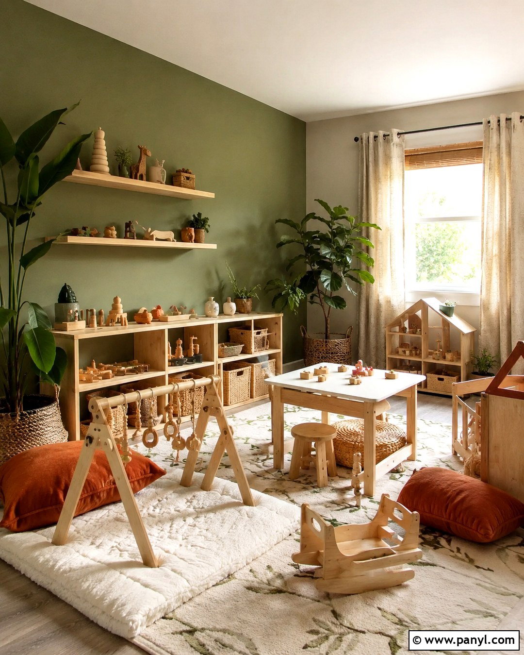 Moss Green Accent Wall Playroom - 20 Green Accent Wall Playroom Ideas
