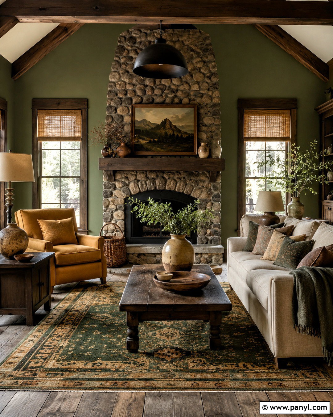 Moss Green And Ochre Cabin Color Scheme - 20 cabin color schemes