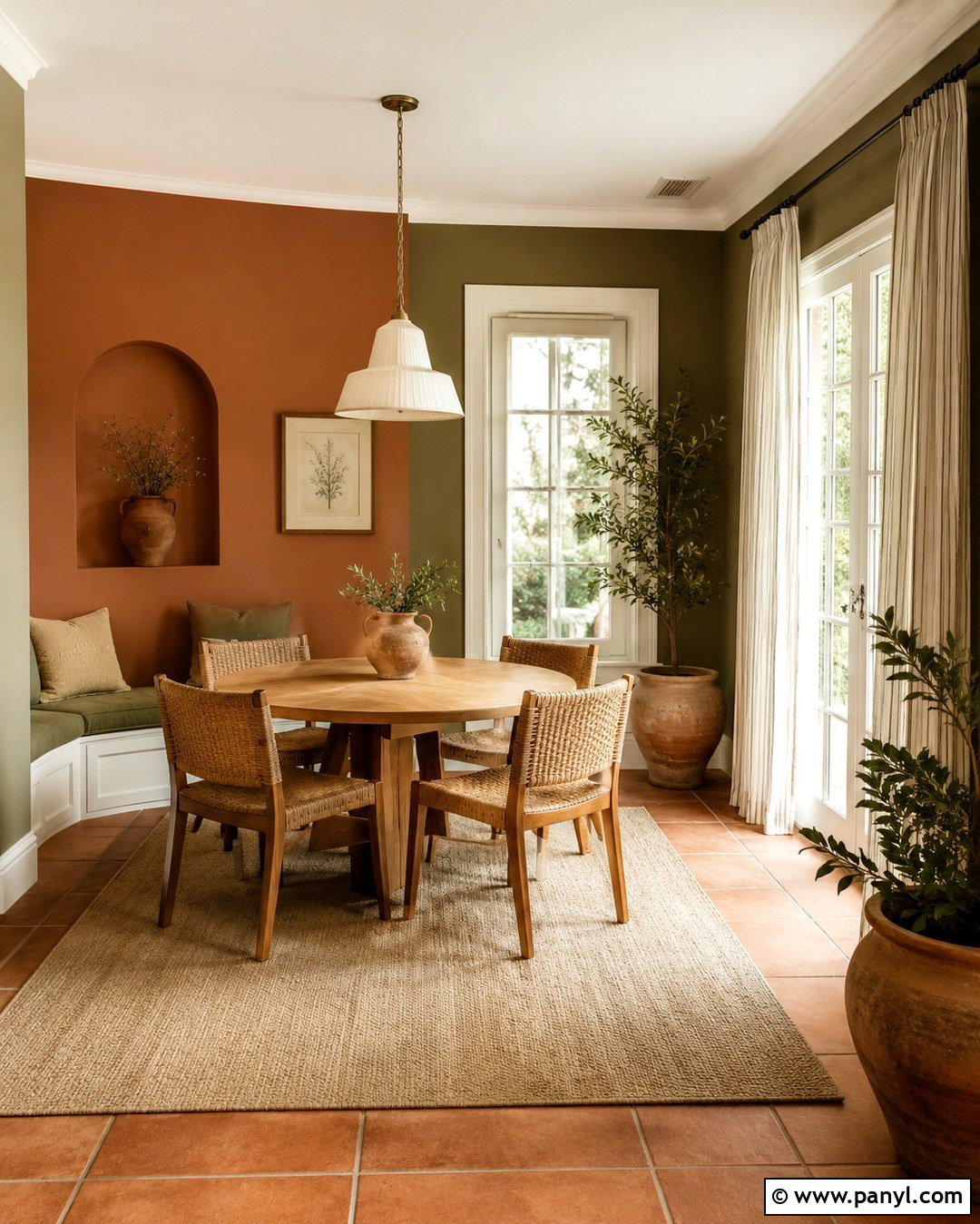 Moss Green And Terracotta Walls - 20 Wall Color Combination With Green Ideas