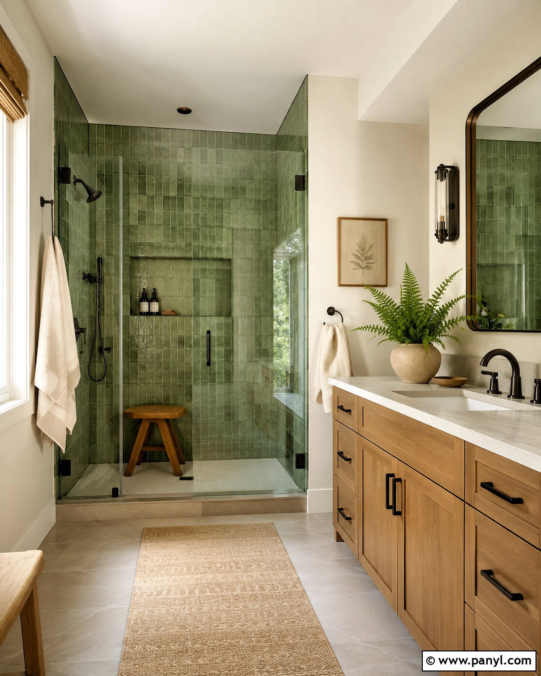 Moss Green Bathroom - 35 trending bathroom colors